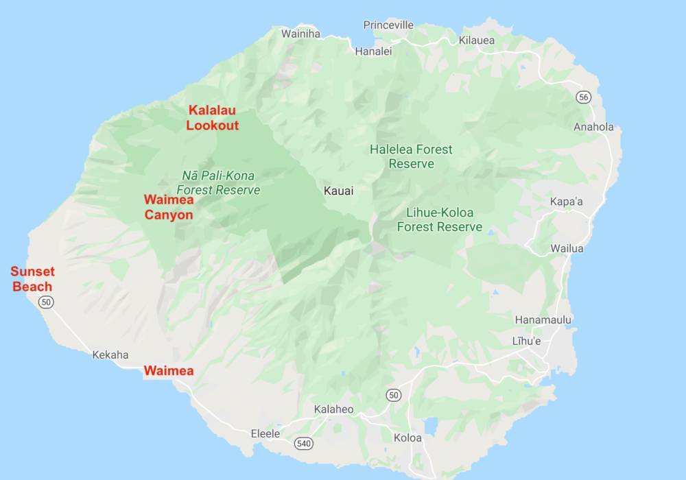 kauai map 2 kauai map