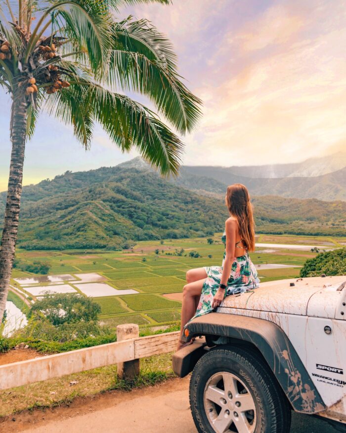 kauai-hanalei-valley-lookout-jeep kauai jeep viewpoint