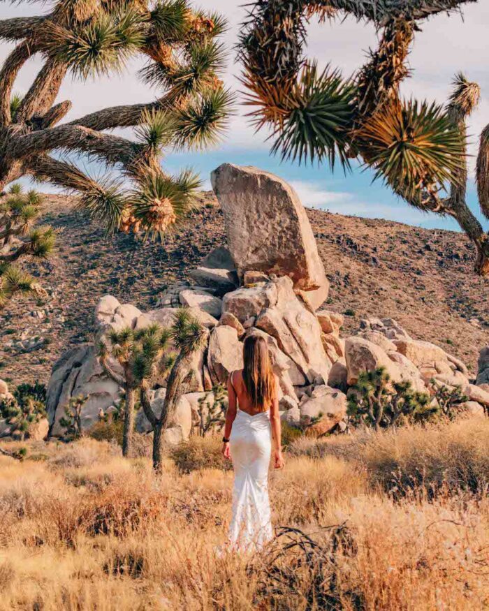 Joshua-tree-white-dress joshua tree national park girl in white dress