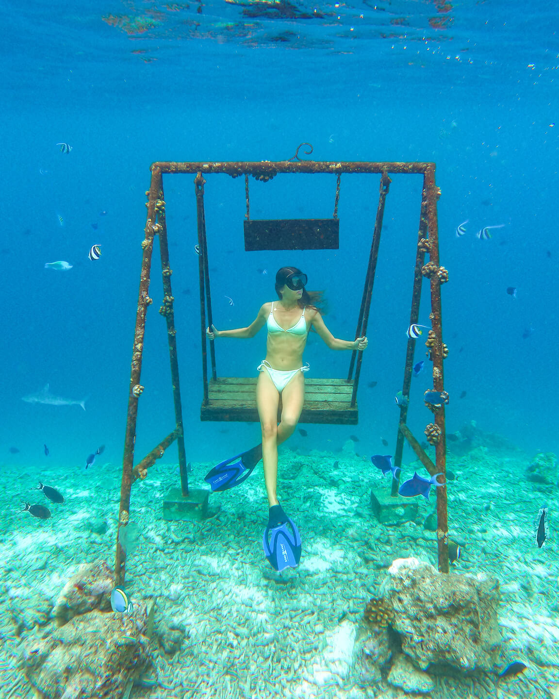 underwater swing Maldives