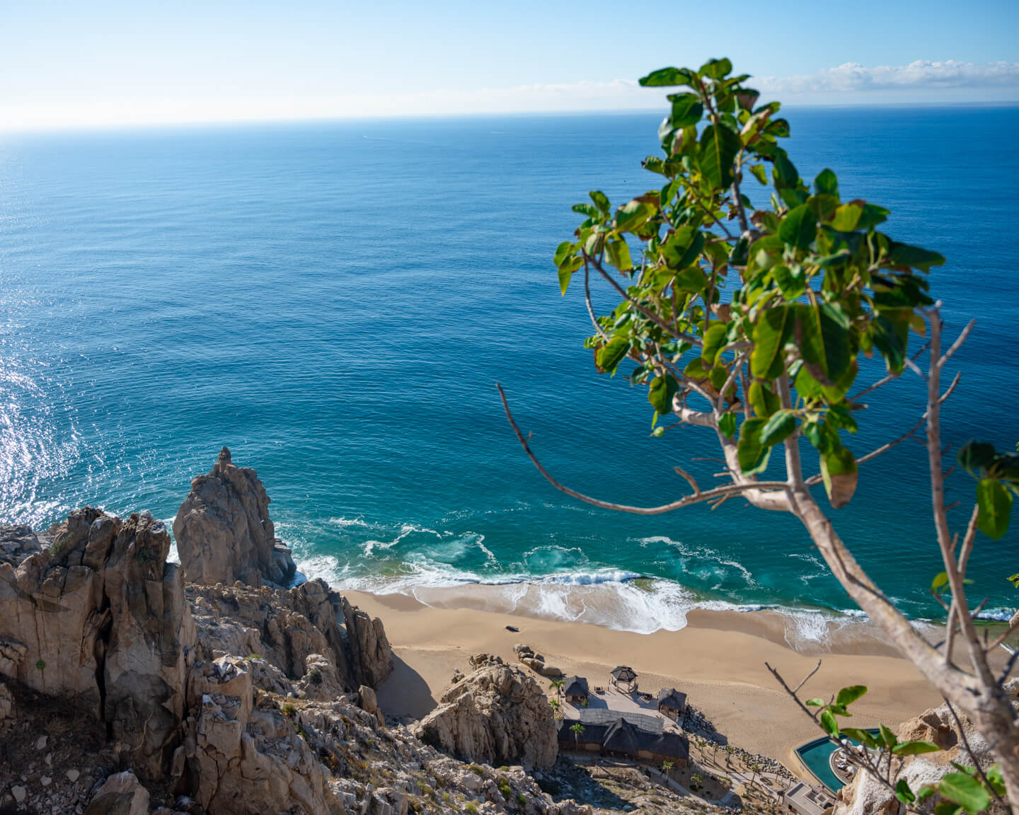 Solmar Beach in cabo san Lucas seen from the top of mount Solmar