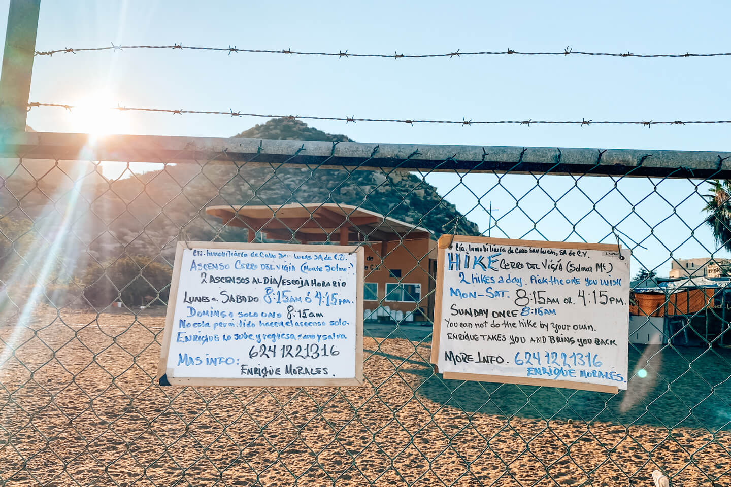 mount-solmar-hike-details sign if hike in Cabo san lucas