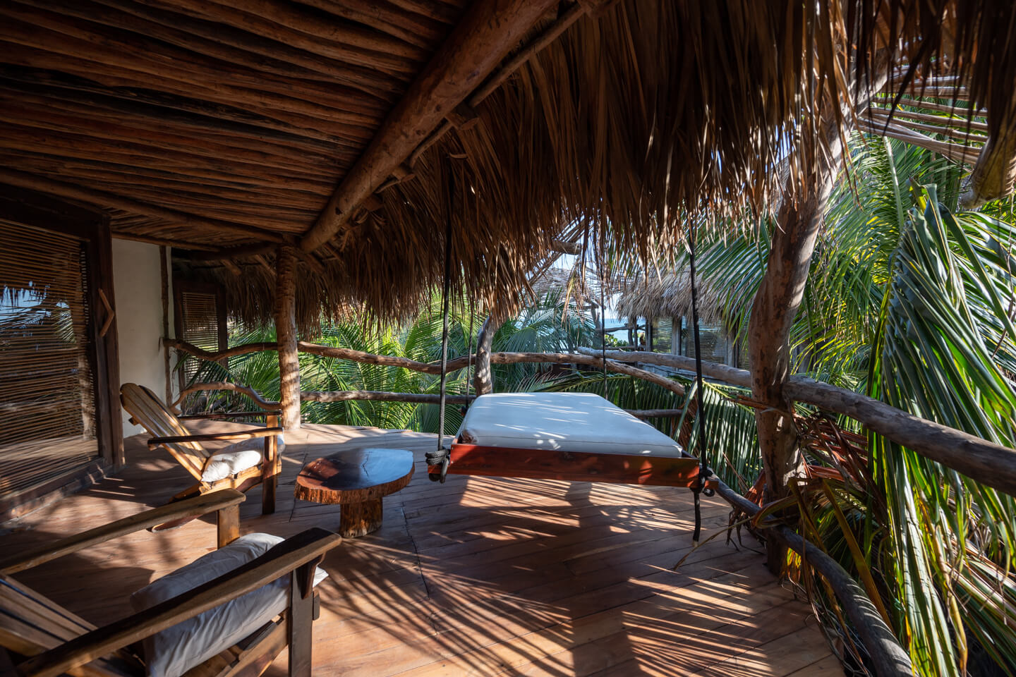 Azulik tulum jungle villa review. terrace of jungle villa in Azulik Tulum